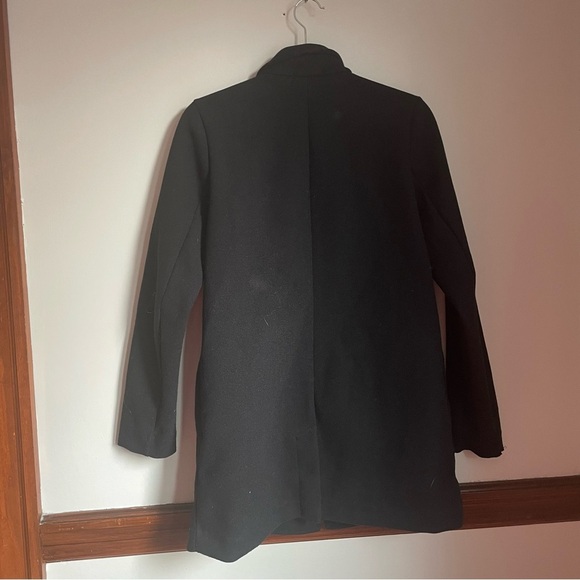 Banana Republic Chic Minimalist Black Pea Coat size Small Capsule Wardrobe - Picture 3 of 7